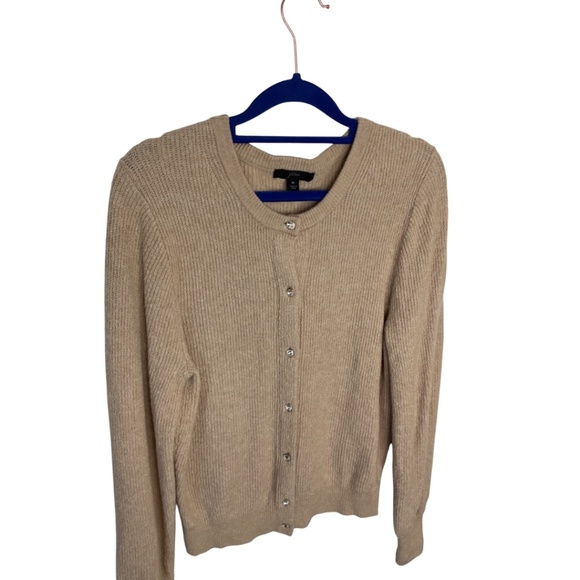 J. Crew Ribbed Cardigan with Jewel Buttons - Picture 4 of 7